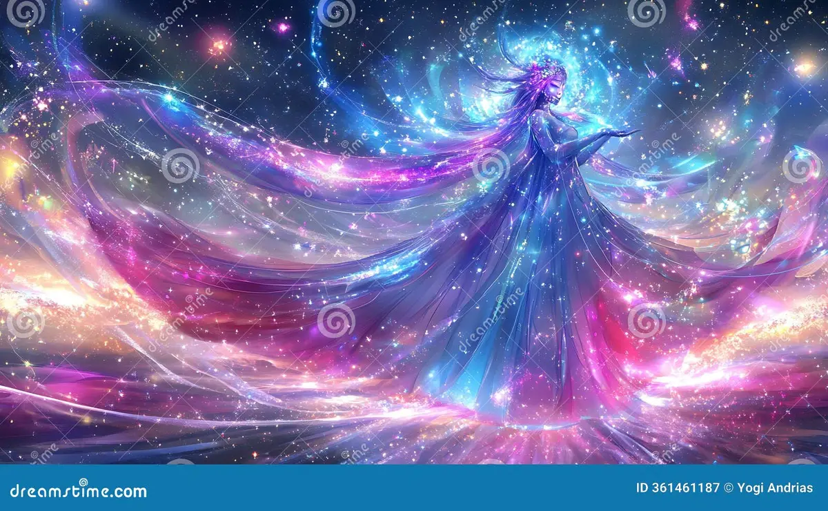 赌场兔女郎星空女神幻想插画